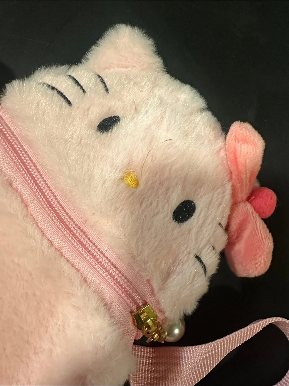 Pink Plush Kids Crossbody Bag with Bear Patch NEW